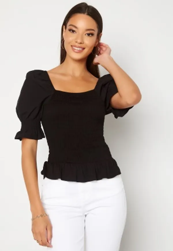 VERO MODA Katy Smock Volume Top Black M