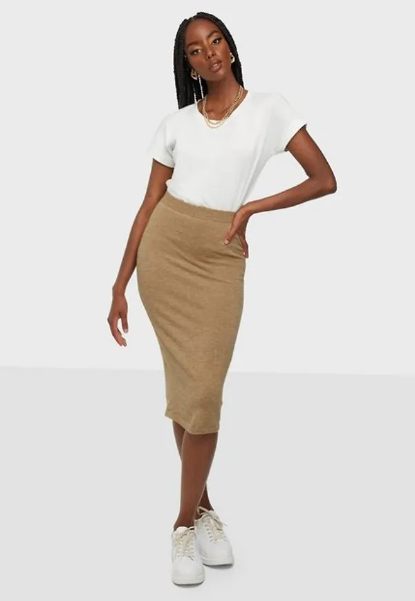 Vila Vicomfy Knit Skirt/Pb Midikjolar Tigers Eye Melange