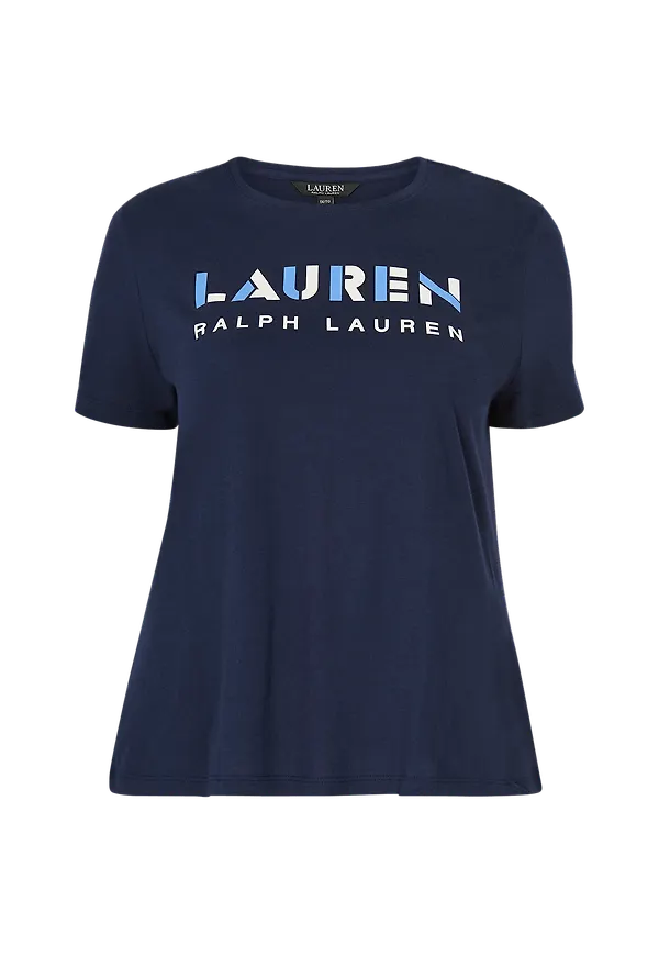 Lauren Ralph Lauren Curve - Topp Peruvian Piuma Modal T-shirt - Blå