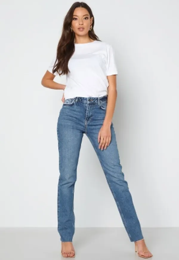 Pieces Eda HW Straight Jeans Medium Blue Denim 33/30