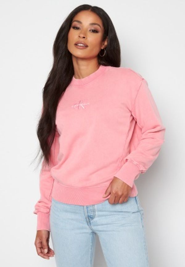 Calvin Klein Jeans Monogram Logo Washed Crew Neck THI Lipstick Pink M