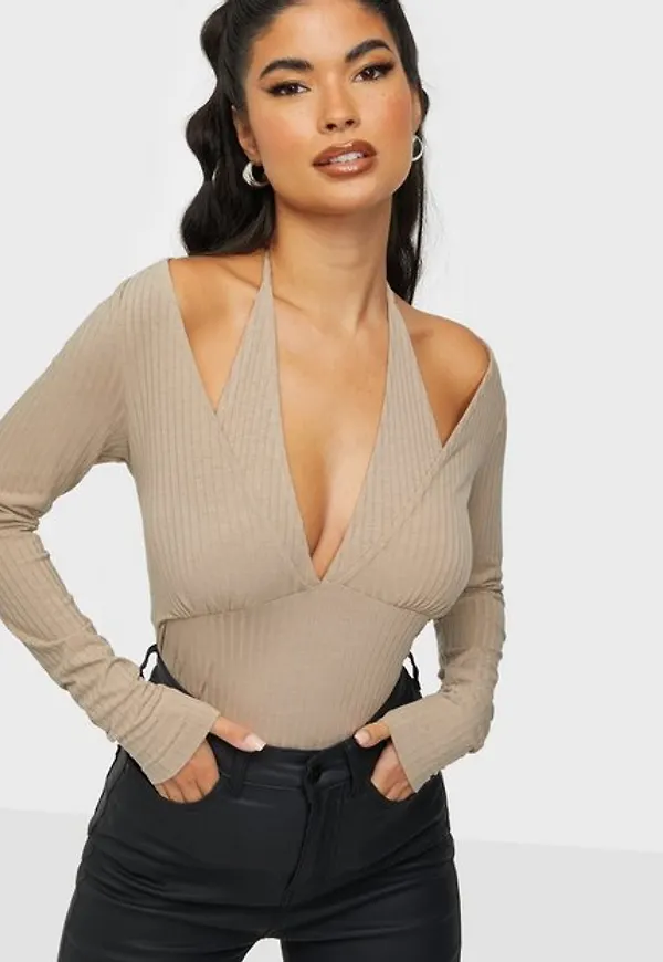 NLY Trend Tie Neck Double Top Långärmade toppar