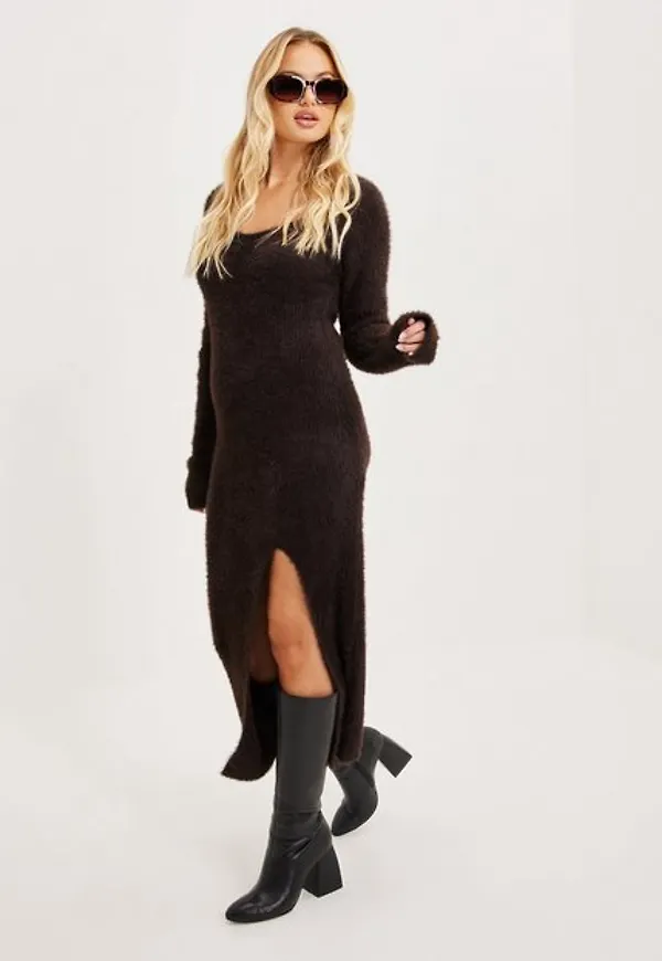 NLY Trend Slim Fuzzy Knit Dress Stickade klänningar