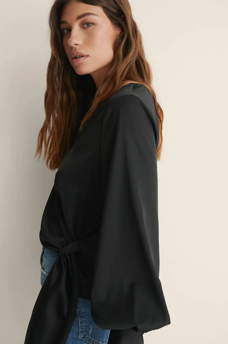 NA-KD Satintopp - Black