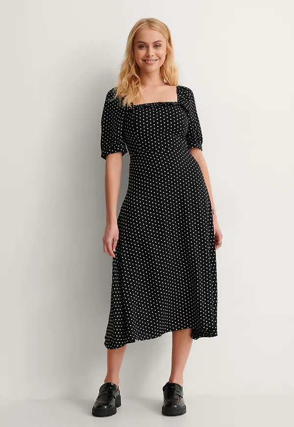 Trendyol Miniklänning Med Prickigt Mönster - Black
