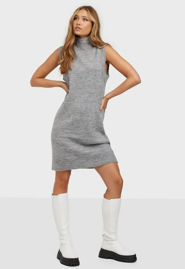 Object Collectors Item Objlauren S/L Knit Waistcoat Dress Stickade klänningar