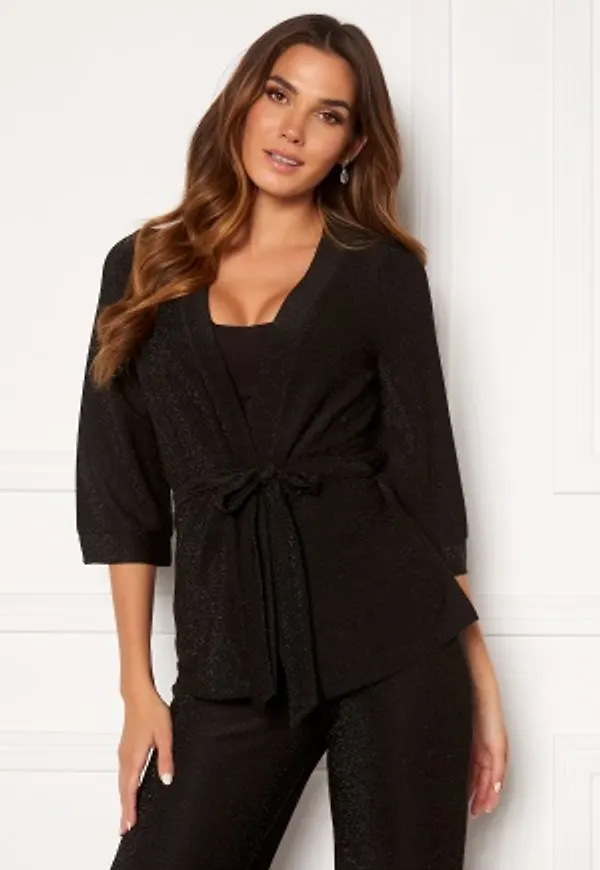 Happy Holly Estelle lurex kimono jacket Black 32/34