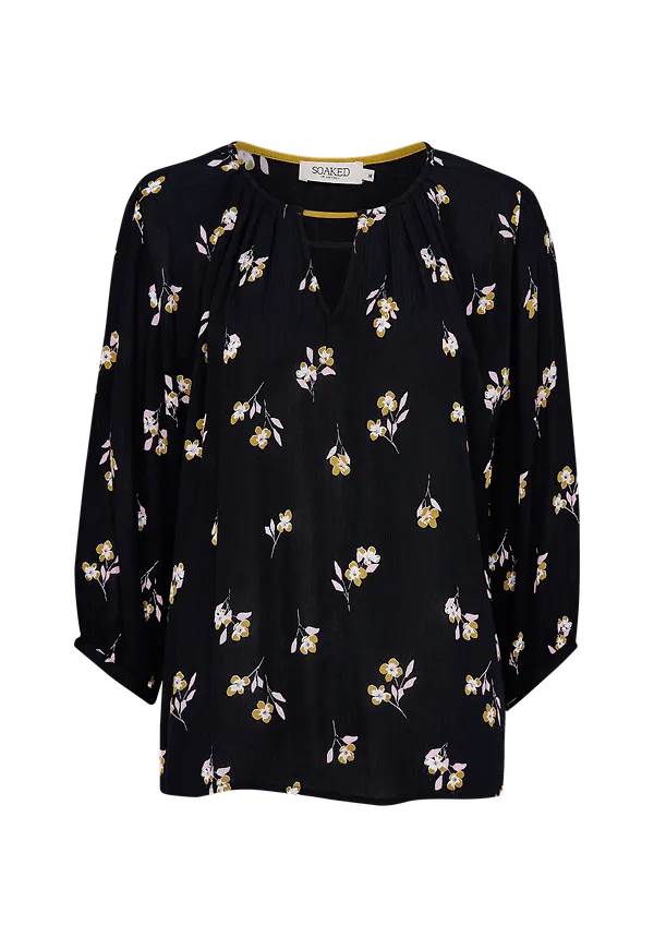Soaked in Luxury - Blus Sloane Blouse 3/4 - Svart