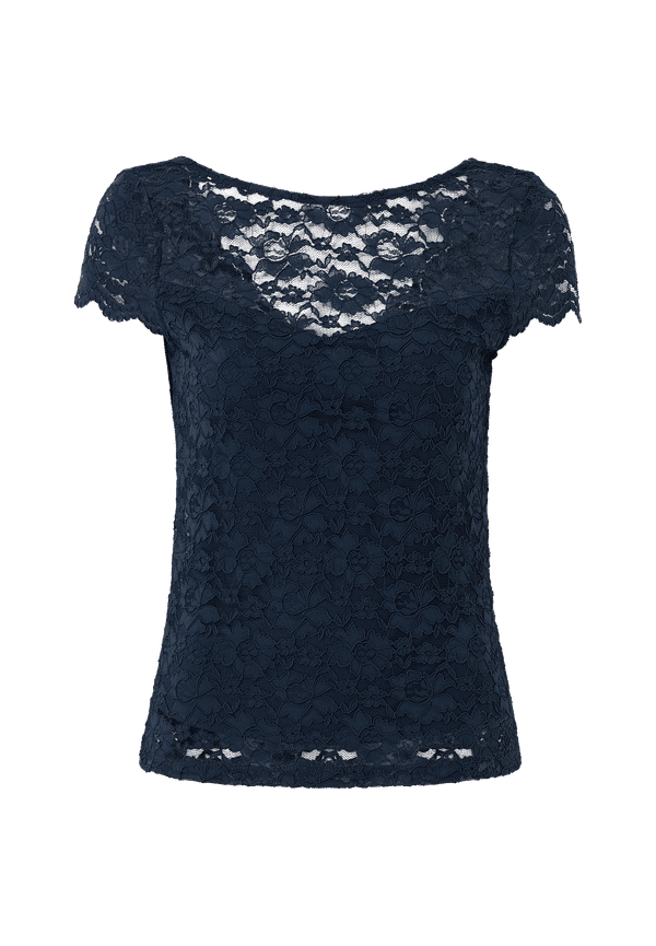 Vila - Spetstopp viKalila Capsleeve Lace Top - Blå