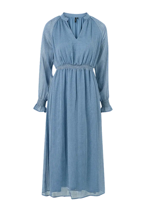 Vero Moda - Klänning vmMerve L/S 7/8 V-neck Dress - Blå