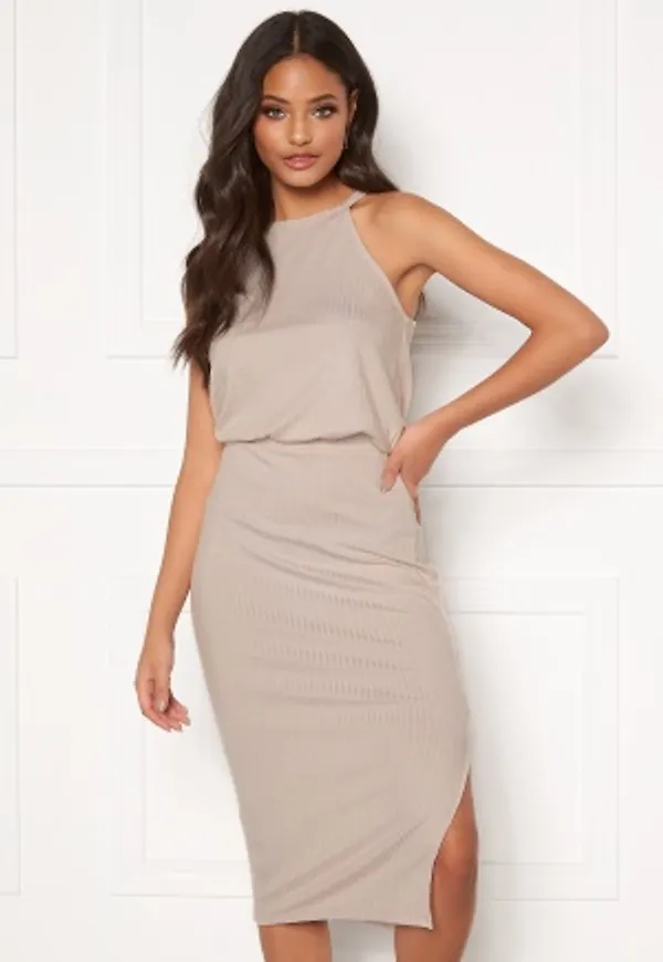 BUBBLEROOM Mary rib dress Beige XL