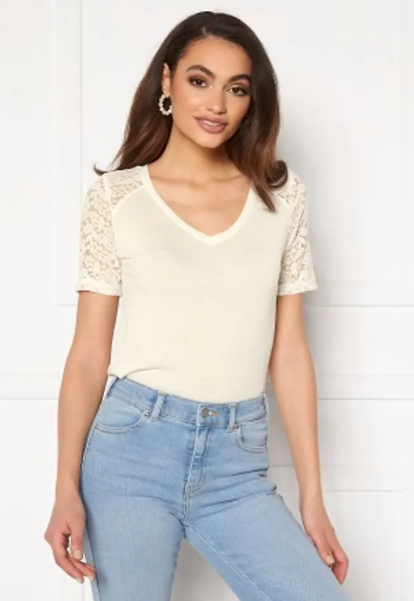 JDY Stinne S/S Lace Top Cloud Dancer XS