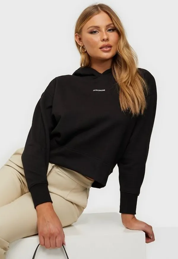 Calvin Klein Jeans Micro Branding Hoodie Hoodies Black
