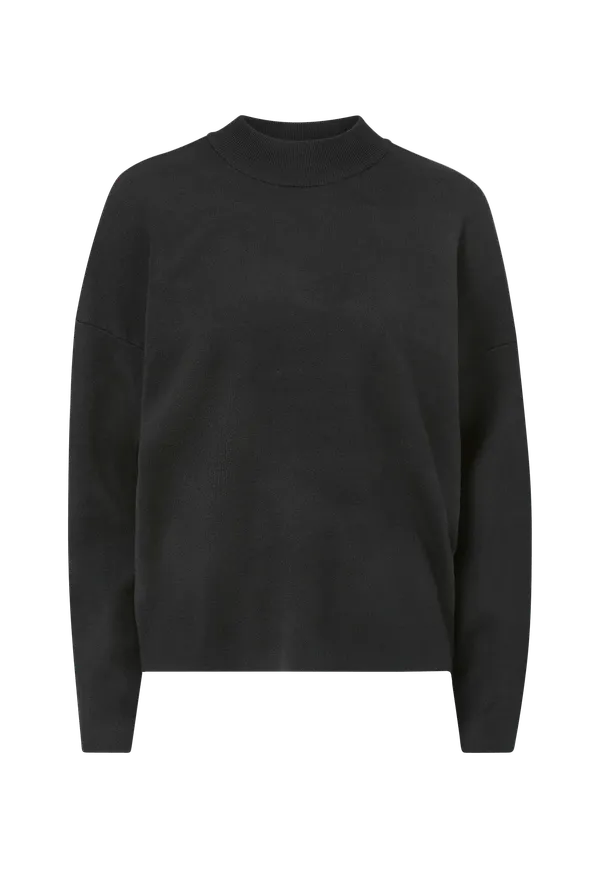 Vila - Tröja viOlivinja Knit High Neck L/S Top - Svart
