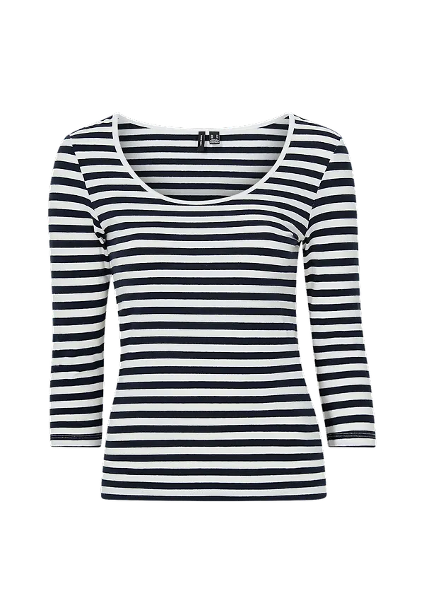 Vero Moda - Topp vmSailor Sabbi 3/4 U-neck Top - Blå