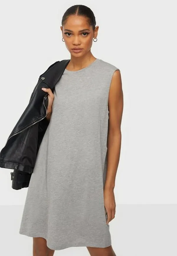 Noisy May Nmmayden S/L Short Dress Bg Noos Klänningar Light Grey Melange