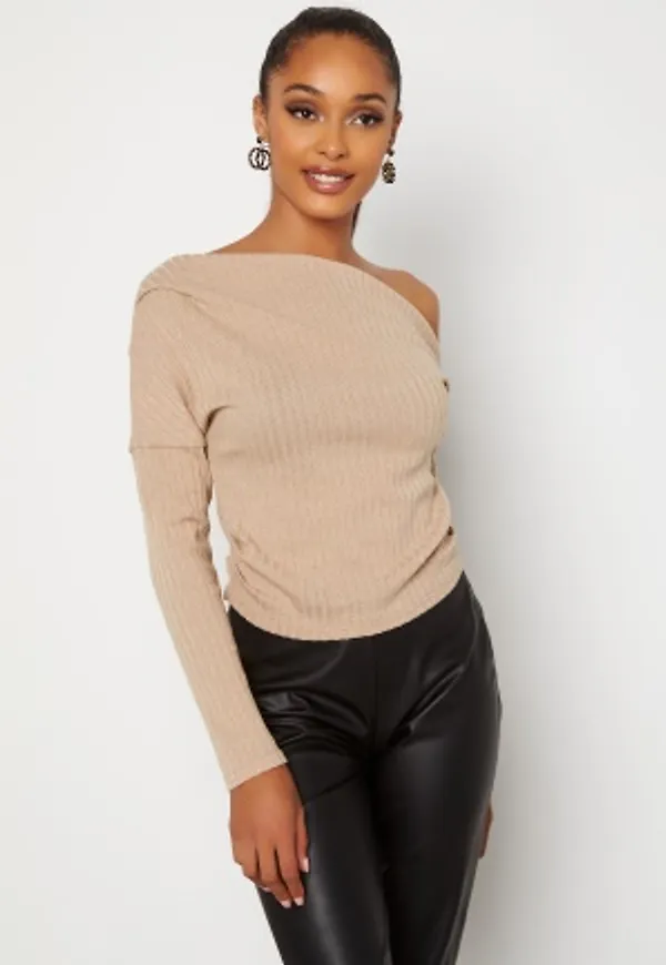 BUBBLEROOM Lesley drapy top Light beige L