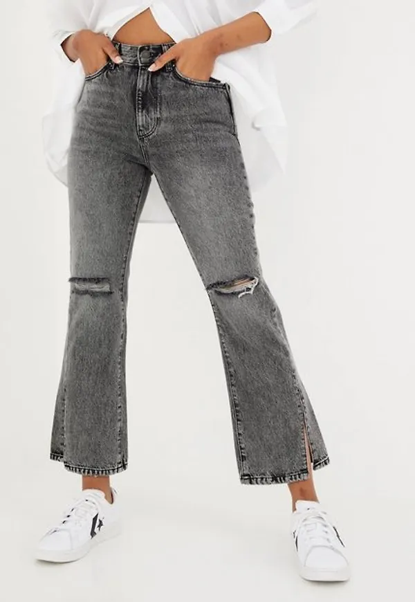 Only Onlfine Life Hw Flared Ank Slit Dnm Bootcut & Flare