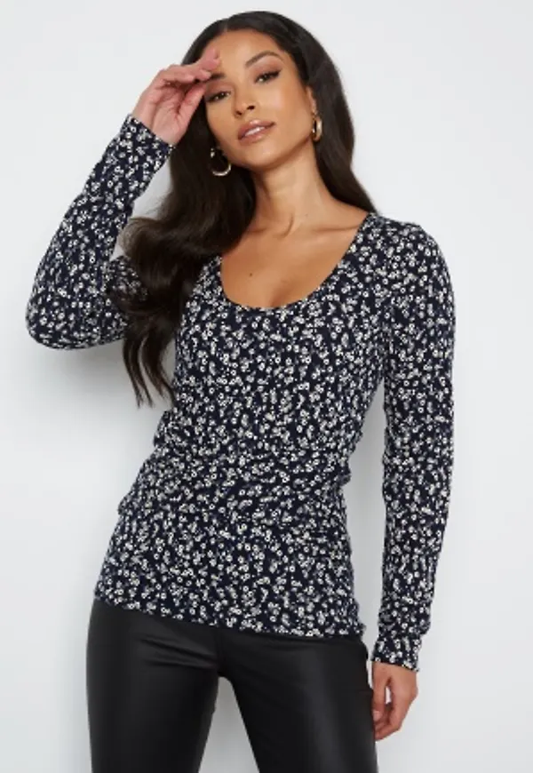 Happy Holly Ziva twisted top Dark blue / Floral 40/42