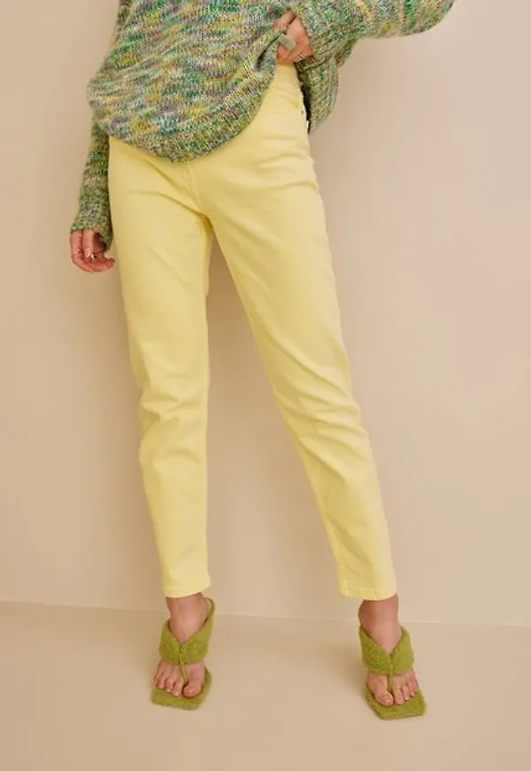 Only Onlemily Hw Straight Ank Col Pnt High waisted jeans Lemon Meringue