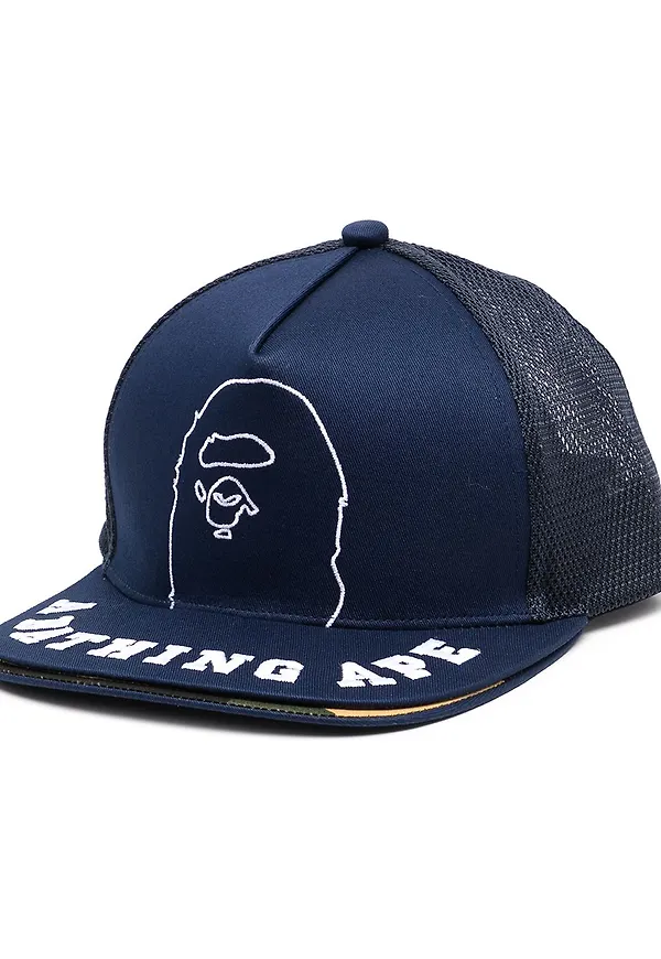 A BATHING APE® basebollkeps med broderad logotyp - Blå