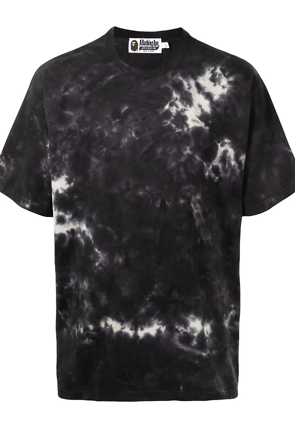 A BATHING APE® batikmönstrad t-shirt - Svart