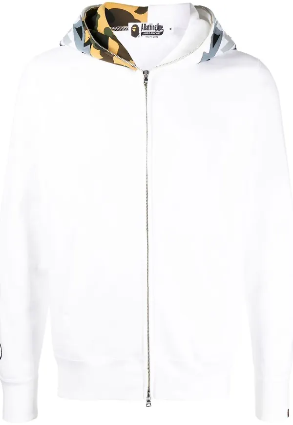 A BATHING APE® hoodie med broderad detalj - Vit