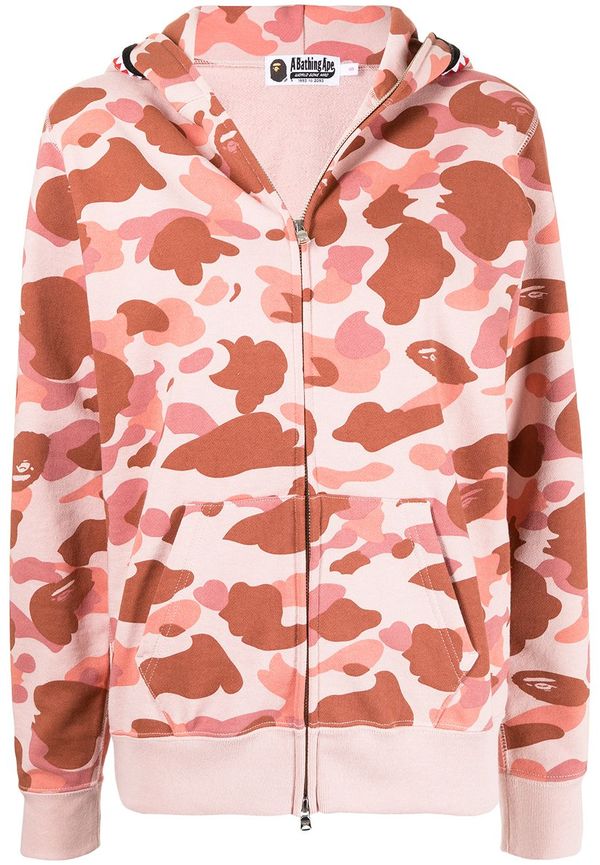A BATHING APE® hoodie med dragkedja - Rosa