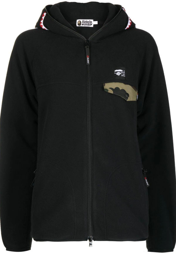 A BATHING APE® hoodie med logotypmärke - Svart
