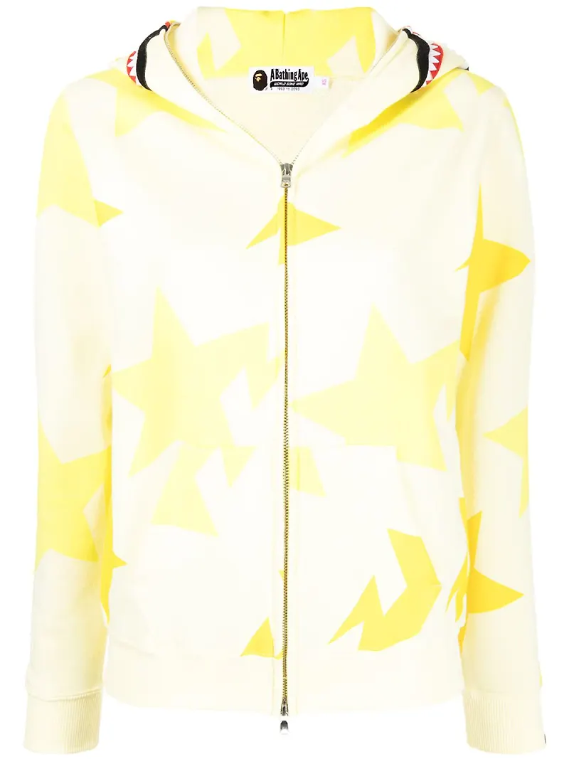 A BATHING APE® hoodie med stjärntryck - Gul
