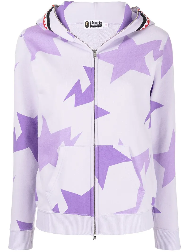 A BATHING APE® hoodie med stjärntryck - Lila