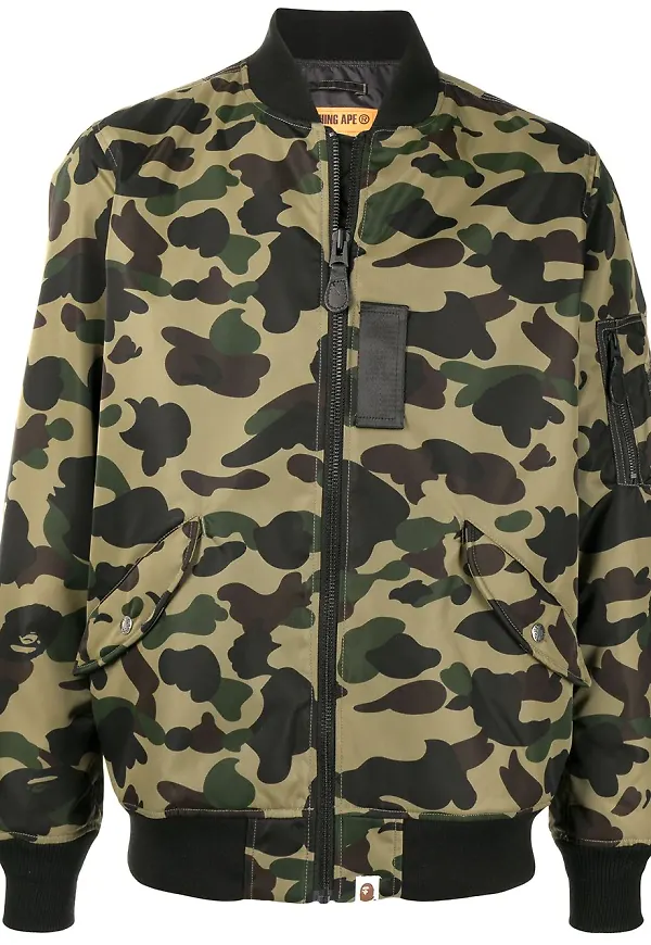 A BATHING APE® kamouflagemönstrad bomberjacka - Grön