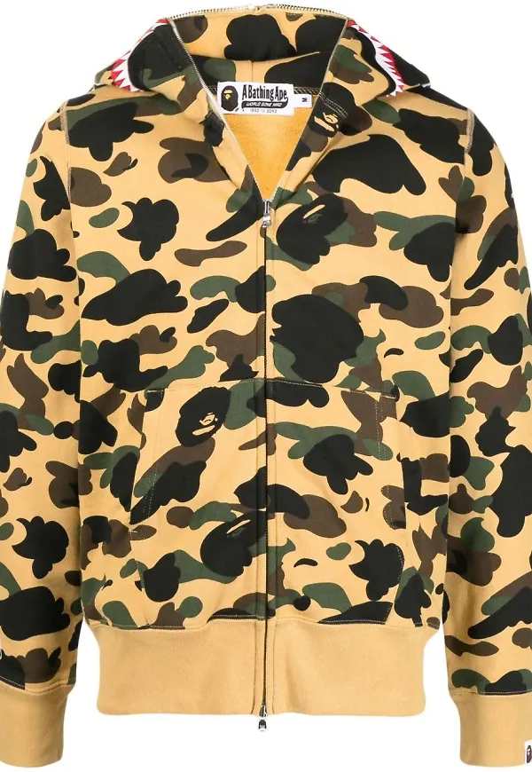 A BATHING APE® kamouflagemönstrad hoodie - Brun