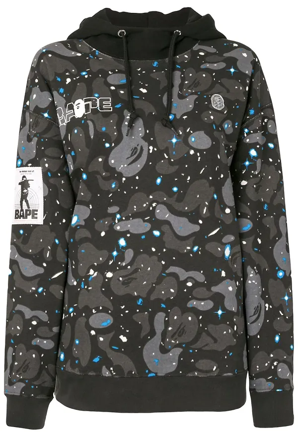 A BATHING APE® kamouflagemönstrad huvtröja - Svart