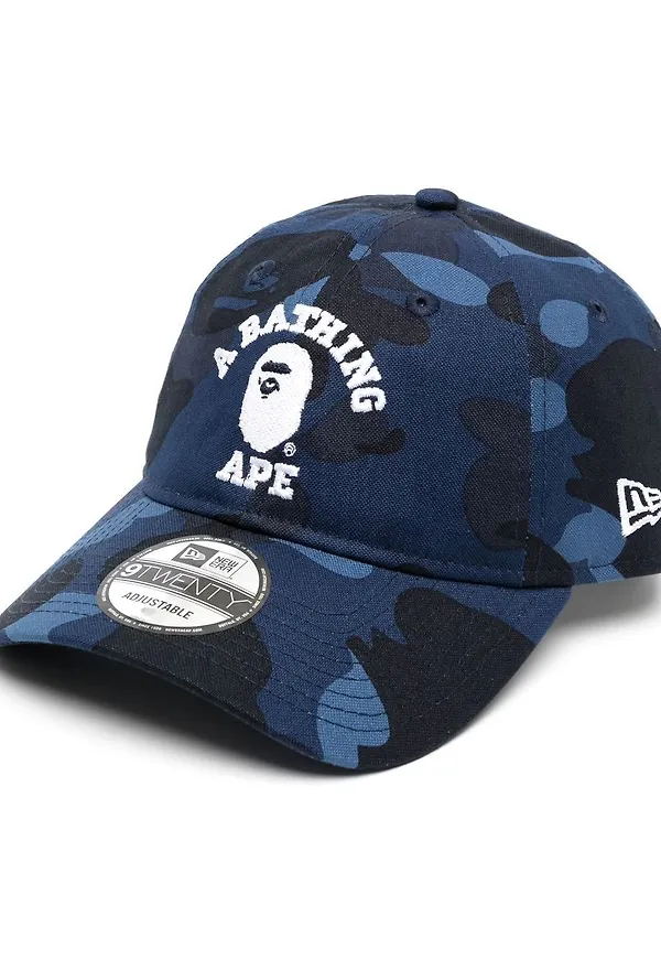 A BATHING APE® kamouflagemönstrad keps med logotyp - Blå