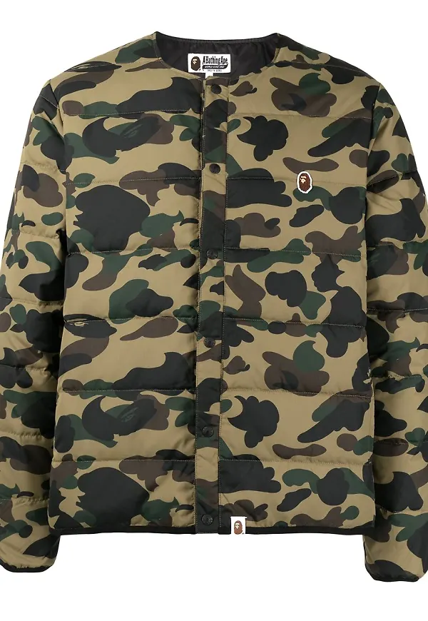 A BATHING APE® kamouflagemönstrad puffjacka - Grön