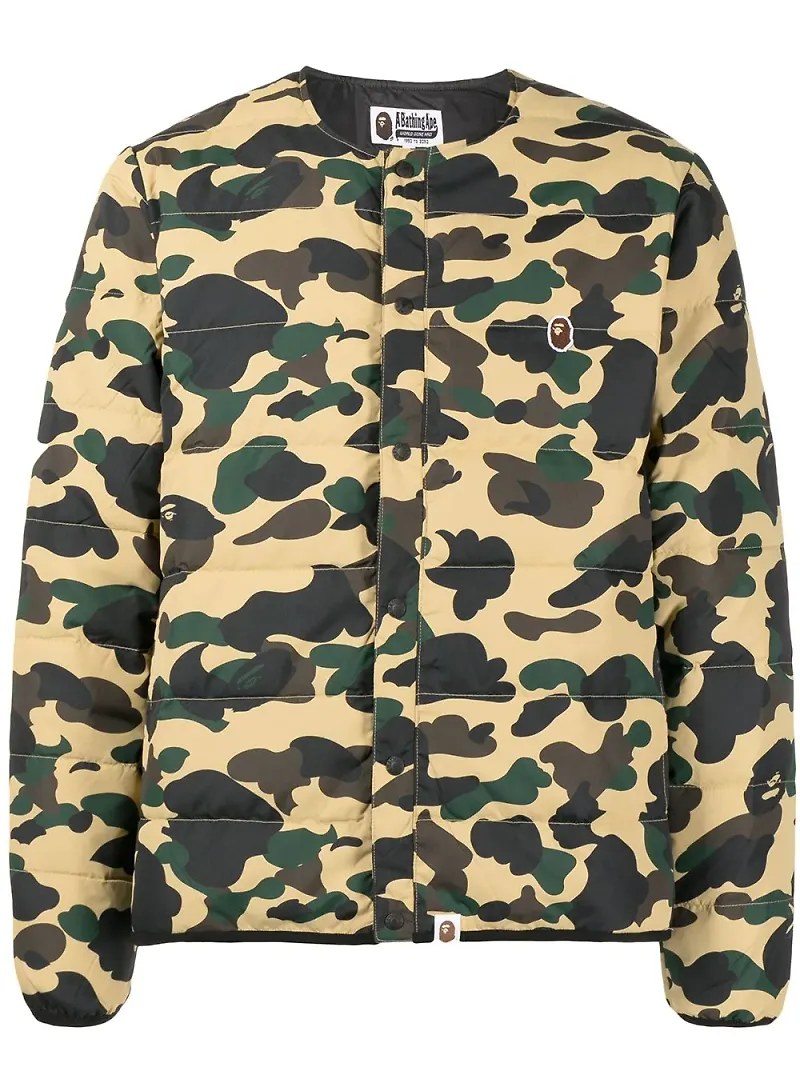 A BATHING APE® kamouflagemönstrad puffjacka - Gul