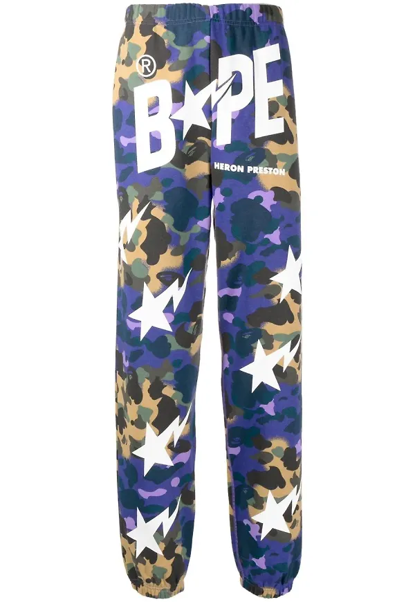 A BATHING APE® kamouflagemönstrade sweatpants - Lila