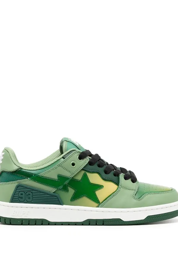 A BATHING APE® låga lädersneakers - Grön