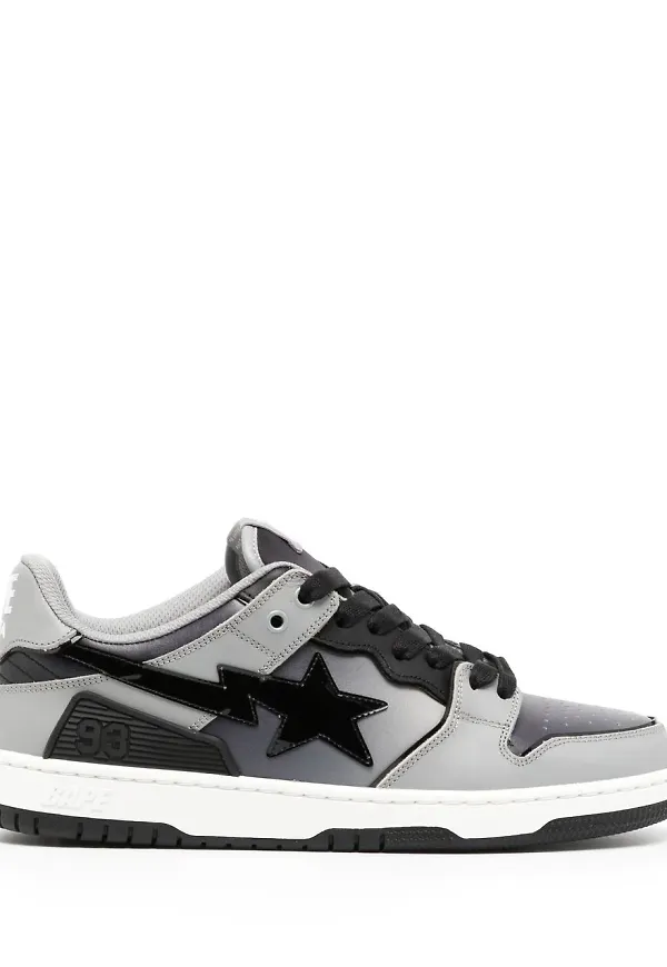 A BATHING APE® låga lädersneakers - Svart