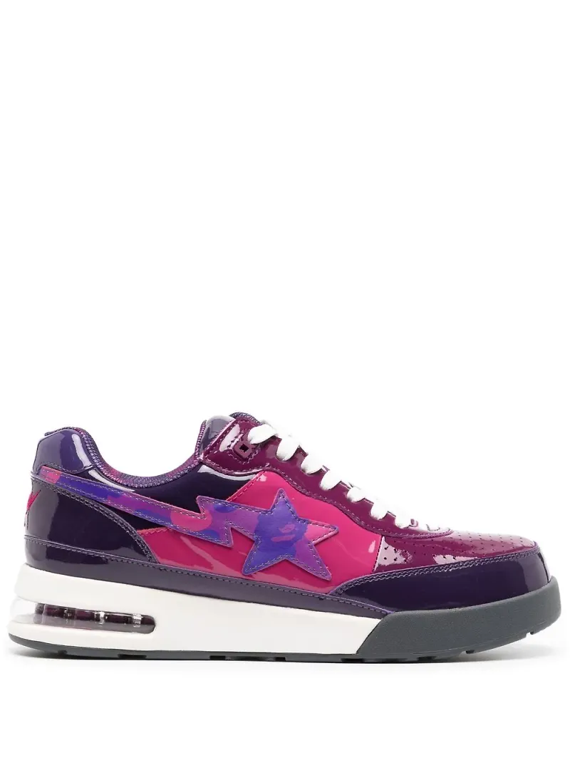 A BATHING APE® låga sneakers i lackat läder - Lila