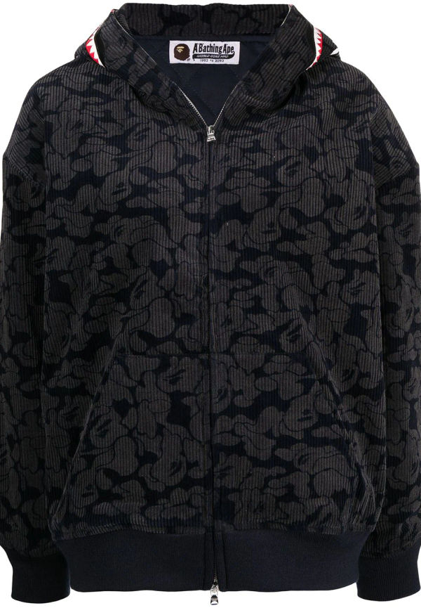 A BATHING APE® Shark kamouflagemönstrad bomberjacka - Svart