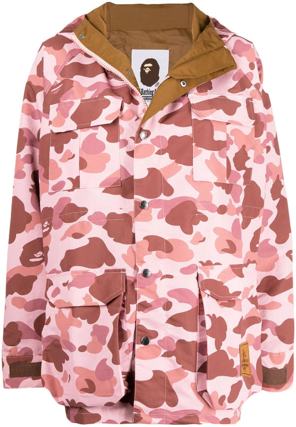 A BATHING APE® Shark kamouflagemönstrad vindjacka - Rosa