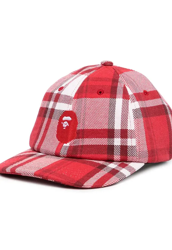A BATHING APE® skotskrutig keps - Röd