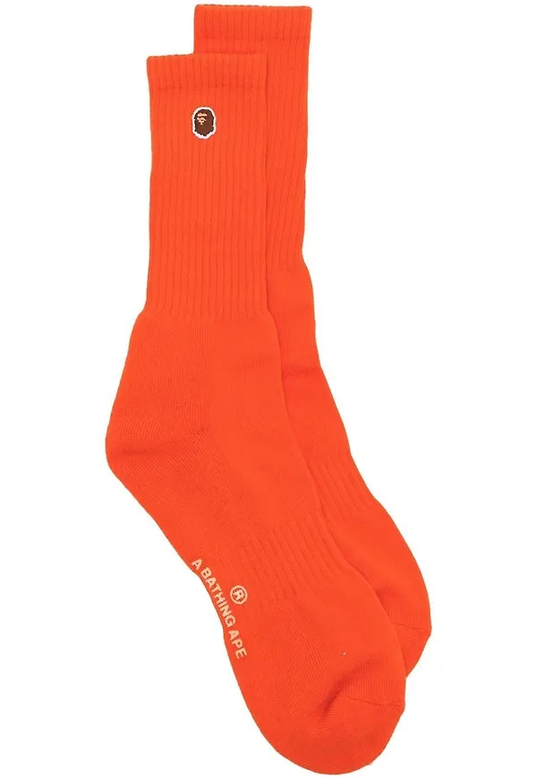 A BATHING APE® strumpor med logotypapplikation - Orange