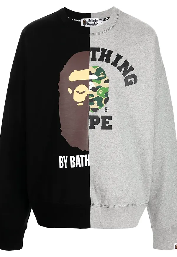 A BATHING APE® sweatshirt med lappdesign - Svart