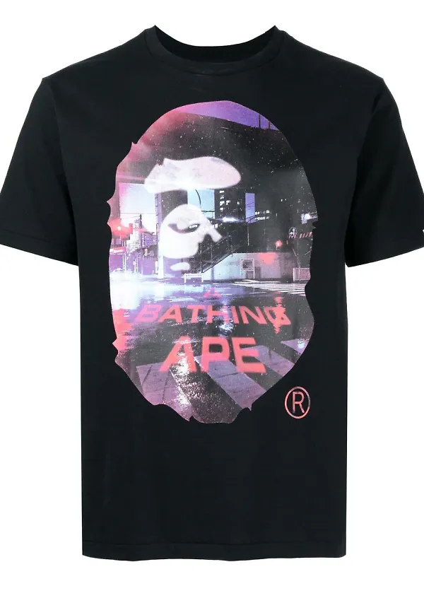 A BATHING APE® t-shirt med logotyp - Svart