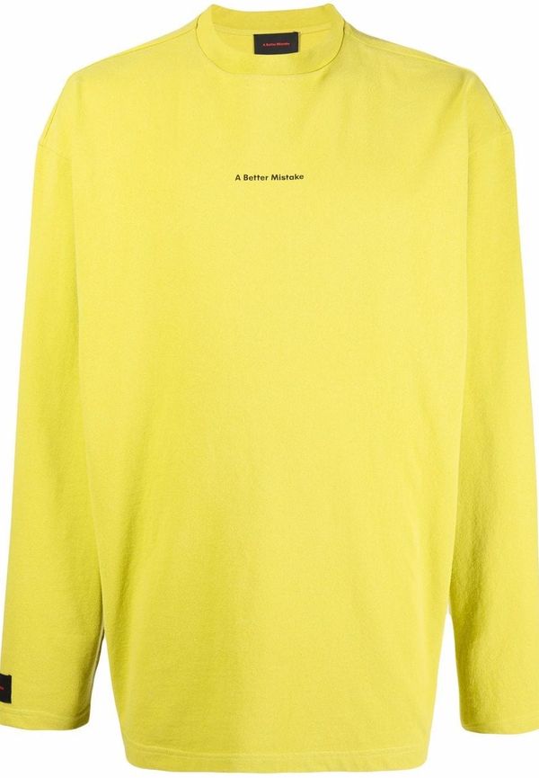 A BETTER MISTAKE långärmad t-shirt med logotyp - Gul