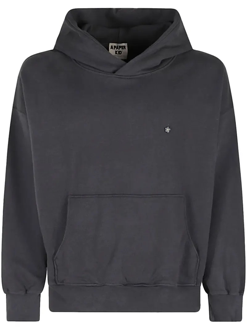 A Paper Kid hoodie med logotyp - Svart