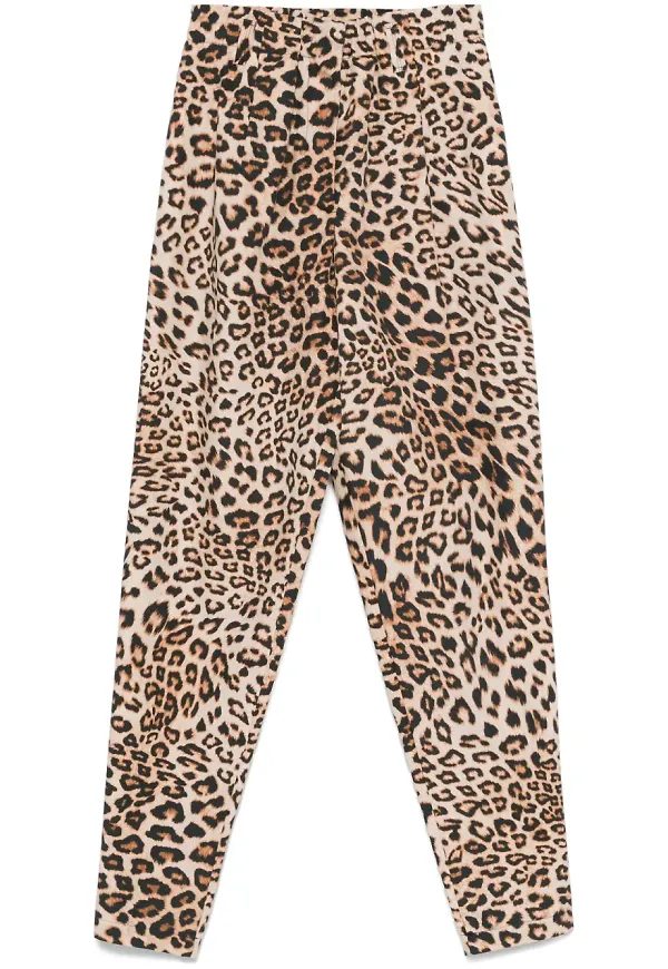 A Paper Kid leopardmönstrade byxor - Brun
